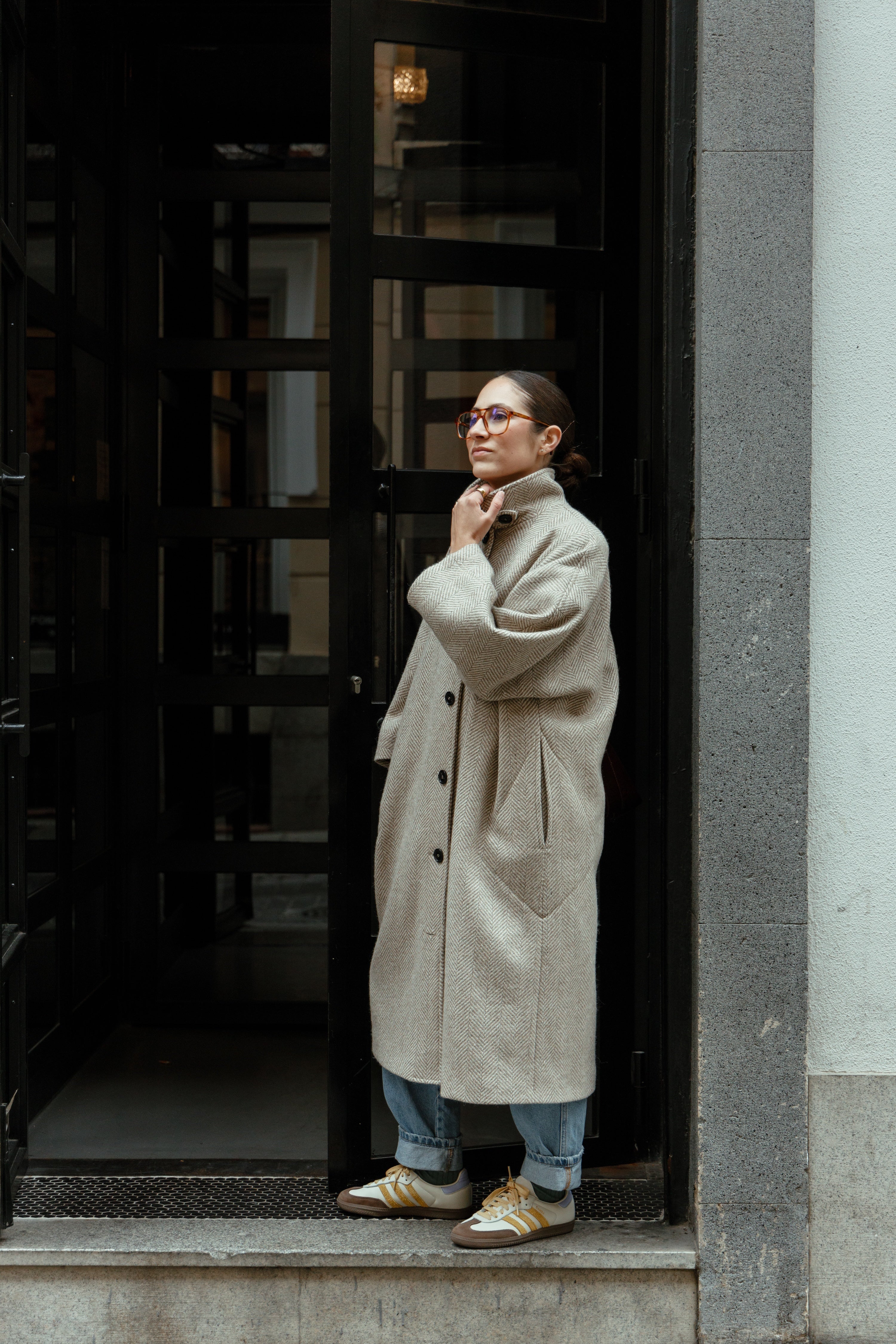 Abrigo Pilar espiga beige 5