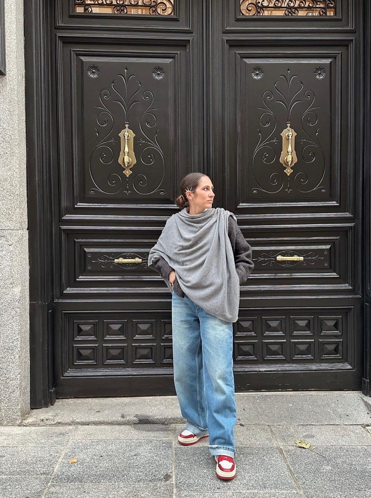 Poncho gris marengo 1